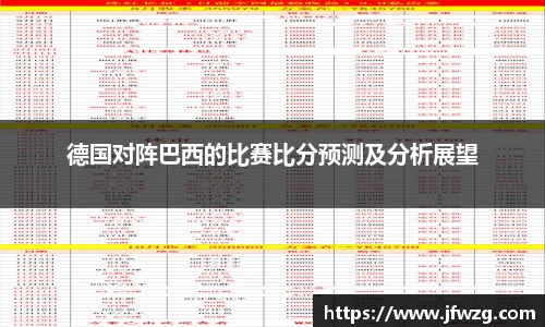 德国对阵巴西的比赛比分预测及分析展望